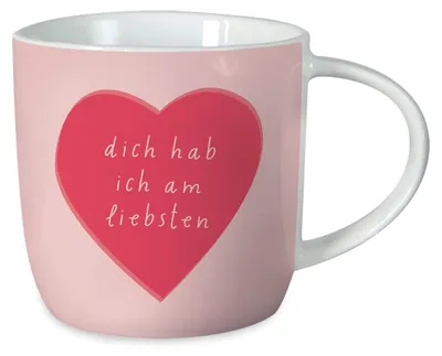 Porzellanbecher mit Spruch 300 ml – Dich hab ich am liebsten