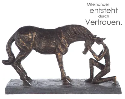 Skulptur Comprehension, bronzefarben, Poly, 32x19 cm