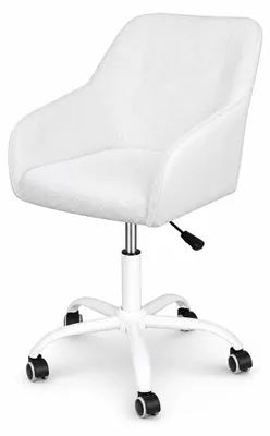 Obrázek produktu pro Ergonomická kancelářská židle – otočná židle – s nastavitelnou výškou – polstrovaná – s područkami – s kolečky – bílá