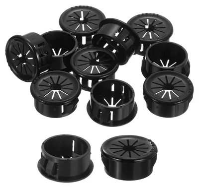 Productafbeelding van 18 stuks kabeldoorvoer voor bureau, zwart, nylon, 22 mm, montage