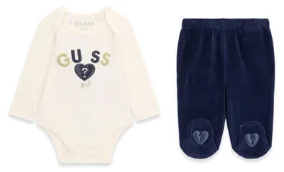 Productafbeelding van Guess meisjeslingerie-set: set bestaande uit een body en een chenillebroek, donkerblauw