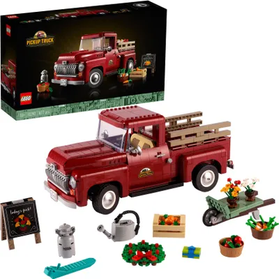 Produktbild von LEGO 10290 Icons Pickup, Bauset für Erwachsene, Sammlermodell, kreatives Hobby, klassischer Pickup aus den 1950er Jahren