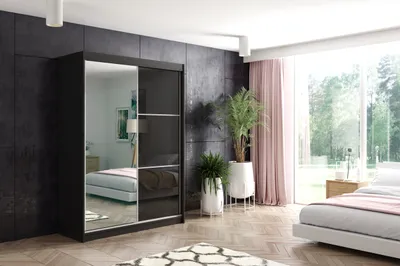 Produktbild von ALTDECOR Schwebetürenschrank mit Spiegel und LED VIVONA - 120x216