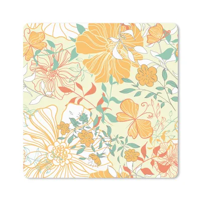 Produktbild von MuchoWow® Mauspad Mousepad Blumen - Muster - Schmetterlinge 30x30 cm - Mousepads - Maus Mat - Pad - Mausunterlage - Gaming