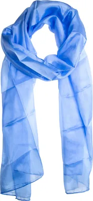 Produktbild von Seidenschal Halstuch Schal blau hellblau Seide 180x45cm