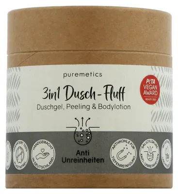 Imagen del producto de puremetics 3 en 1: Espuma limpiadora para la ducha, exfoliante y loción corporal, todo en uno (250 g)