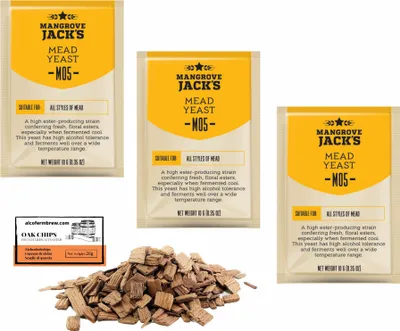 Produktbild von 3 x Mangrove Jack's - Honigwein Hefe 11g - M05, Hefe zur Met-Gärung, Hefe für Honig, Honighefe