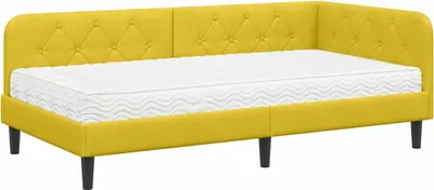 Obrázok produktu pre vidaXL Rohový rám postele Žltý 90 x 190 cm Zamat