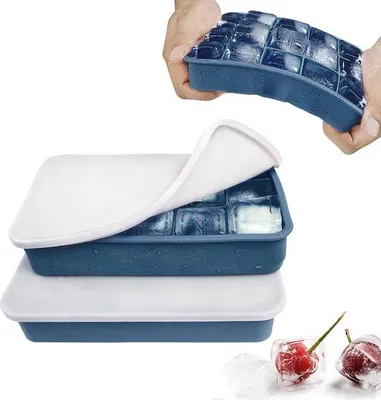 Produktbild von Silikonische Eisschutzstütze - 15 Felder - Blau - 2 Stücke
