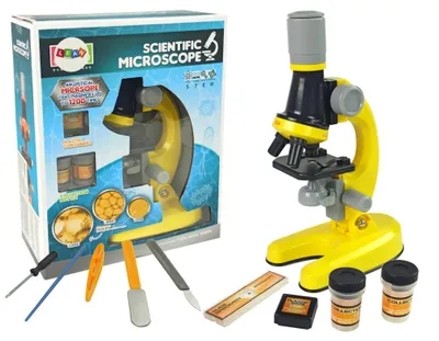 Produktbild von Leantoys Mikroskop für den Wissenschaftler, Lernset, Gelb, 100x, 400x, 1200x