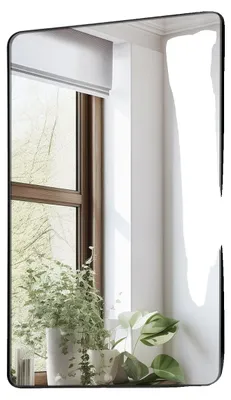 Obrázok produktu pre VEVOR nástenné zrkadlo zrkadlo na líčenie kúpeľňové zrkadlo 1397 x 762 x 25 mm obdĺžnikové zrkadlo, čierny rám z hliníkovej zliatiny, s držiakom v tvare Z