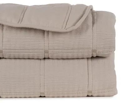 Produktbild von Beige Bettdecke im Patchwork-Stil – 230 x 280 cm – 100% Polyester