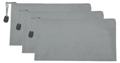Image de Porte-documents imperméable à fermeture éclair, composé de 3 pièces, avec pochette pour documents A6 et étui (gris).