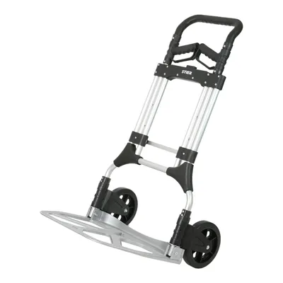 Produktbild von STIER Sackkarre Premium klappbar, Aluminium Transportkarre, Belastbarkeit bis 200kg, Stapelkarre zum Transportieren, Vollgummi-Bereifung, Griff stufenlos höhenverstellbar