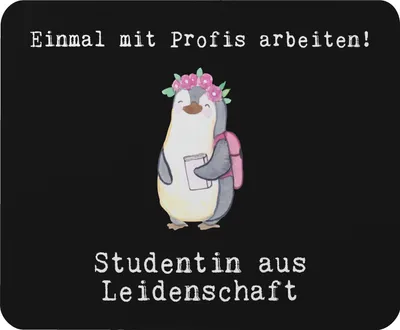 Produktbild von Mr. & Mrs. Panda Mouse Pad Studentin Leidenschaft - Schwarz - Geschenk, Mousepad, mousematte, gummi mauspad, pc mausunterlage