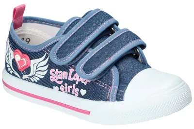 Produktbild von American Club TEN179, Mädchen Sneaker Klettverschluss Leder-Einlegesohle weißer Boden, Blau 30