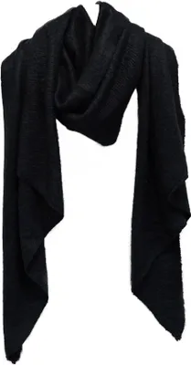 Zdjęcie produktu dla Elegancki modny szalik 220x70 cm, jednokolorowy - Stylowy i ocieplający czarny