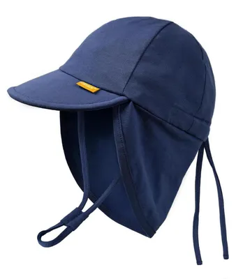 Produktbild von Baby Kleinkind Sonnenhut UPF 50+ UV-Schutz Sommer Kappe mit Kinnriemen und Halsklappen 2-4 Jahre Dunkelblau