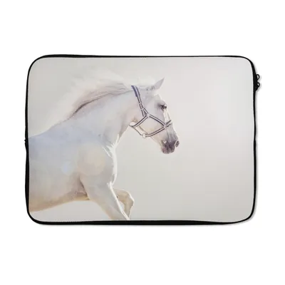 Produktbild von MuchoWow® Laptop Hülle 13 Zoll Pferd - Weiß - Mähne Laptoptasche - Laptophülle - Sleeve - Rundumschutz