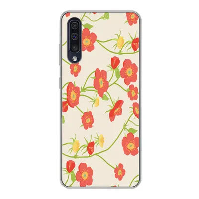 Produktbild von MuchoWow® Handyhülle Schutzhülle Hülle für Samsung Galaxy A30s Blume - Feldblumen - Muster Silikon Softcase Handy Hülle - Karteninhaber