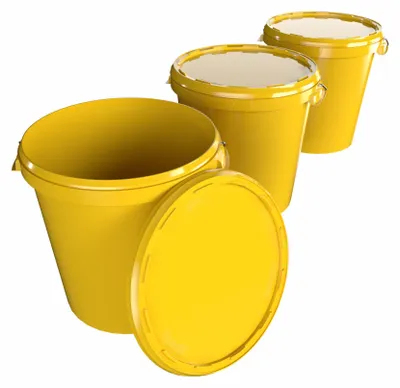 Produktbild von Eimer mit Deckel 30 L | Vorratseimer | Lebensmittelecht Gelb | Hobbock | 3 Stück