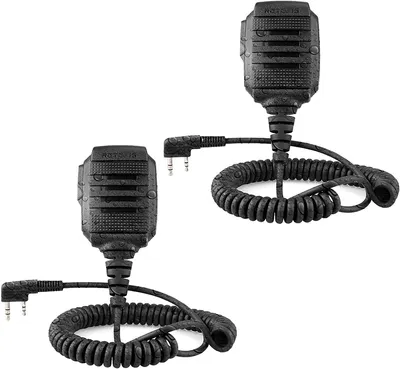 Produktbild von Retevis RS114 Funkgerät Lautsprecher Handheld Mikrophon 2 Pin IP54 Wasserdicht Kompatibel mit Walkie Talkie(2 Stück)