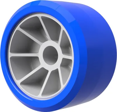 Image de Rouleau en polyuréthane rouleau latéral aide à la mise à l'eau sans tracePolyuréthaneSUPROD, Ø 120 mm, bleu