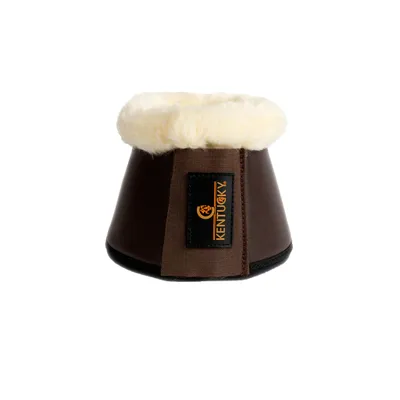 Image de Kentucky Horsewear Cloches de Sabot Cuir Peau d'Agneau Cloches de Saut Marron/ Naturel L