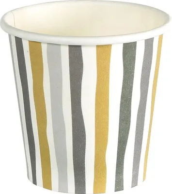 Produktbild von Duni Schnapsgläser Pappe Stripes schwarz gold 60 ml Ø 5 x 5 cm - 20 Stück