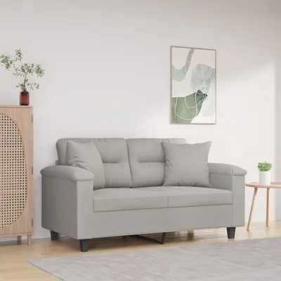 Produktbild von The Living Store Zierkissen 2 Stk. Hellgrau 40x40 cm Mikrofasergewebe
