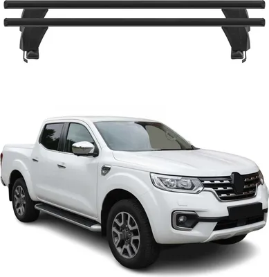 Image de Menabo Barres de toit Transversales pour Renault Alaskan 2016-2025 Alu Noir ABE