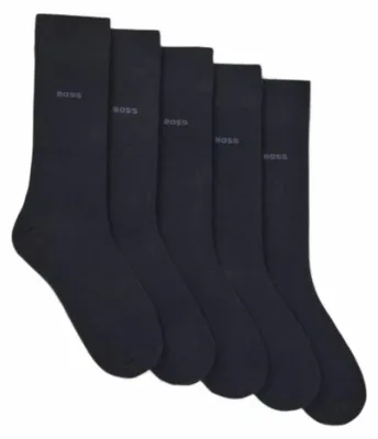 Produktbild von 5 Paar BOSS RS RS Uni CC Business-Socken mit Baumwollanteil, normale Länge, verstärkte Belastungszonen