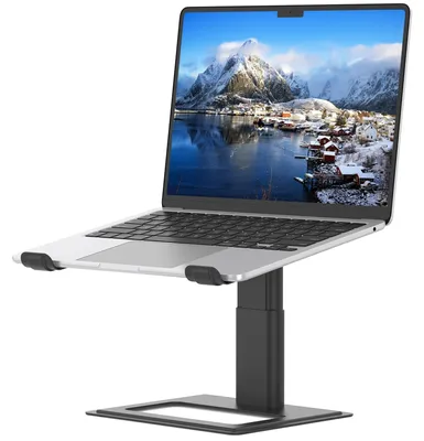 Obrázek produktu pro Nastavitelný stojan na notebook, hliník, ergonomický, pro obrazovky 10-17,3 palců, černý
