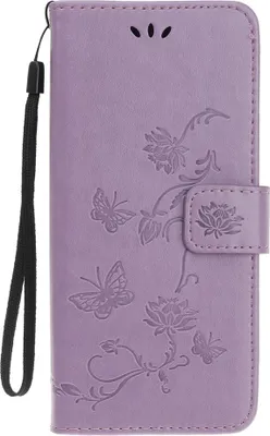 Produktbild von iPhone 12 Hülle - Coverup Blumen & Schmetterlinge Klapphülle - Lila