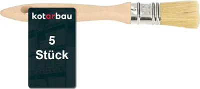 Produktbild von KOTARBAU® 5er Set Farbpinsel Mit Holzgriff Alle 25 mm Flachpinsel Beizen Lasur Farben Malerpinsel Streichen Lack Acrylfarben Reißfeste Borsten Auswaschbar Uni