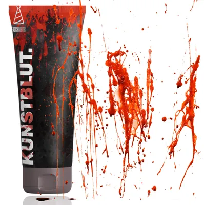 Immagine prodotto di 50 ml di sangue - lavabile e ingannevolmente reale - & sangue finto per il trucco - sangue finto per travestimenti - Halloween e carnevale