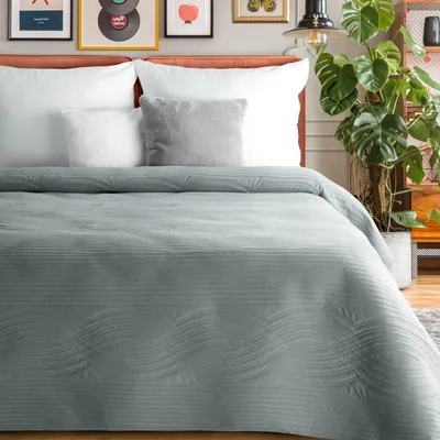 Produktbild von Elegante Tagesdecke VELVET2 silber 220x240 cm