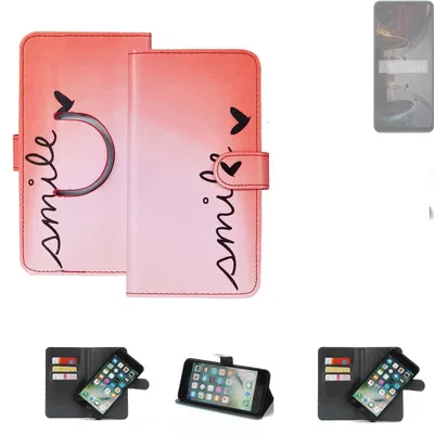 Produktbild von K-S-Trade Schutzhülle Handyhülle kompatibel mit Xiaomi POCO X5 5G Hülle cover bookstyle Etui ''smile'' rot Standfunktion Kameraschutz (1Stk)