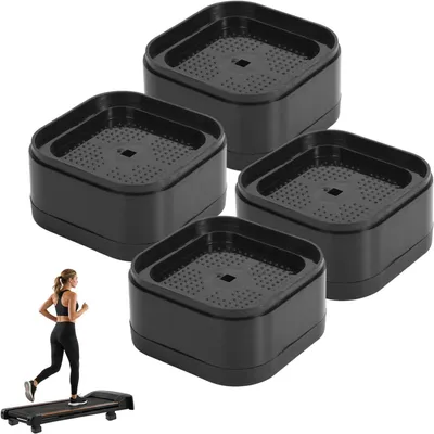 Produktbild von Laufband Erhöhung 4 Stück, stapelbare Steigungserhöhungen aus Kunststoff, schwarz, für Fitness