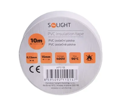 Obrázok produktu pre Solight Izolačná páska 15mm x 0,13 mm x 10m, bielá AP01B