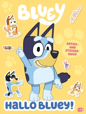 Zdjęcie produktu dla Hallo BLUEY! - Ein lustiges Rätsel- und Stickerbuch