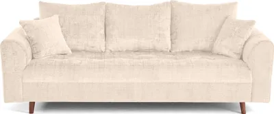 Image de Lisa Design Rune - canapé droit 3 places en velours texturé , Beige