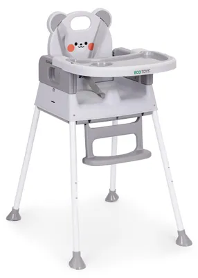 Obrázok produktu pre ECOTOYS 3v1 jedálenská stolička pre deti, šedá
