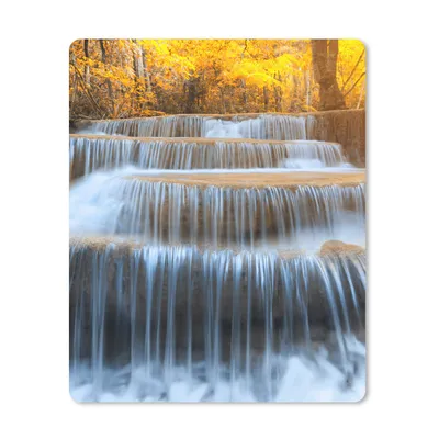 Produktbild von MuchoWow® Mauspad Mousepad Wasserfall - Natur - Bäume - Herbst - Landschaft 30x40 cm - Mousepads - Maus Mat - Pad - Mausunterlage - Mausmatten