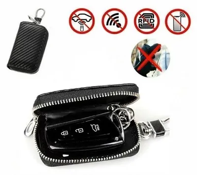 Image de Étui de protection RFID pour clés de voiture, noir