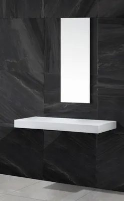 Produktbild von Waschtischkonsole für Aufsatzwaschbecken Waschtischplatte aus Mineralguss 100cm , Oberfläche:Glänzend