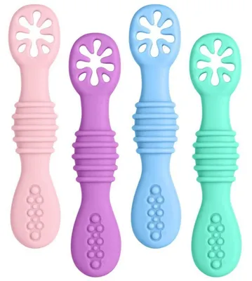 Produktbild von Baby Lernlöffel Silikon 4 Stück Weich Esslernlöffel ab 4 Monaten BPA-frei Mehrfarbig
