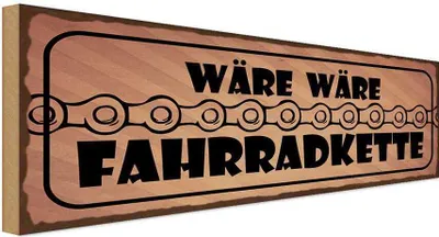 Produktbild von vianmo Holzschild 10x27 cm wäre Fahrradkette Dekoration