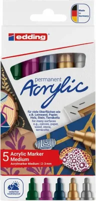 Image de Marqueur acrylique EDDING 5100 médium festif 5 pièces