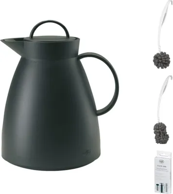 Image de alfi DAN Isolierkanne velvet black mat – Vorteilsset mit Reinigungsbürste CLEAN FIX 30 cm | HAN 935020100 | EAN 4002458450150